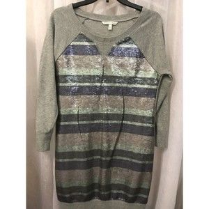 Victoria's Secret Women's Shirt Gray with Sequins Long Sweatshirt Size Small